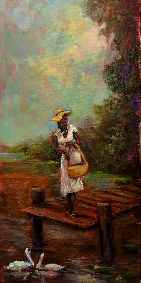 "The Lady That I Am", 24x12,  25 signed and numbered hand-embellished framed giclee canvas replicas by T. Ellis $850.00
