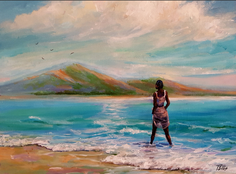 My Paradise-30x40, 1/1 signed hand-embellished canvas replica gallery wrapped 