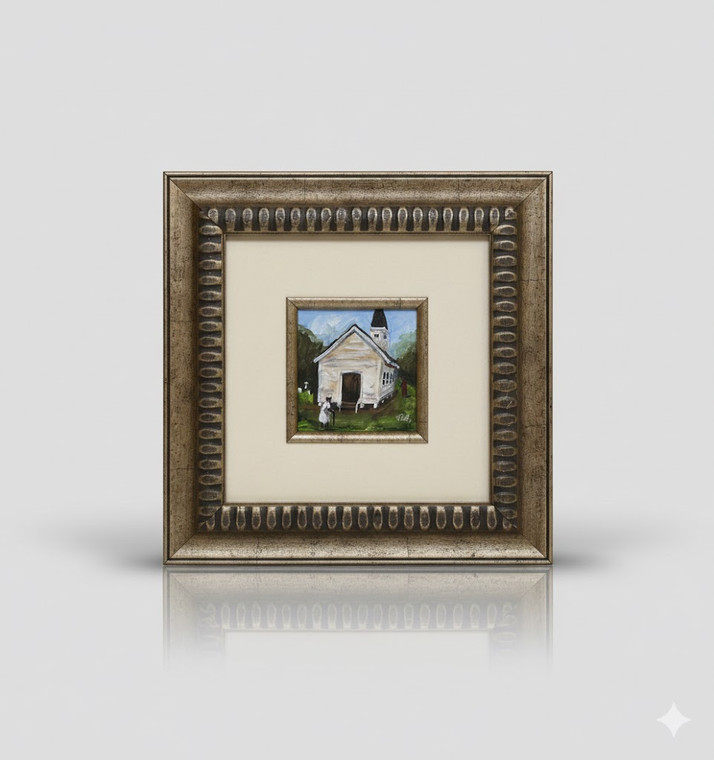 Our Church Home,5x5, T. Ellis original, framed- 2026