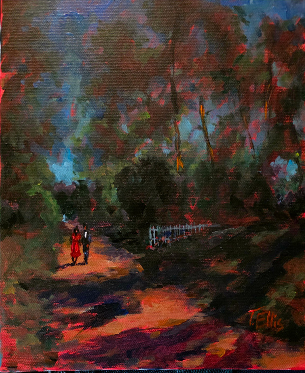 Our Daily Walk, T. Ellis original painting, size 8x10, value $3,850.00