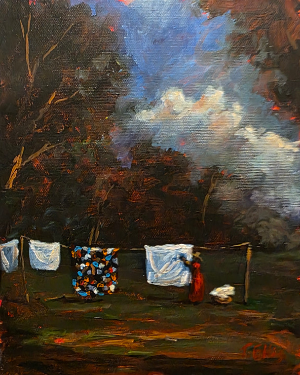 Out on the Line, T. Ellis original, size 8x10, value $3,850.00