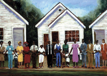 We Serve Our Community, 22x33 is a limited edition of 950 sign prints. Everyone in the community is responsible for helping others.