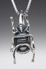 Rhinoceros Beetle Charm in Silver