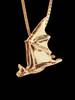 Gold Soaring Bat Charm - 14k Gold