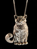 Large Cat Pendant - Silver 