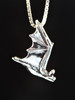 Soaring Bat Charm - Silver