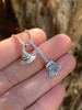 Halloween - Witch's Hat and Witch's Broom Stick Charms - Silver