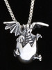 Large Hatching Dragon Pendant - Silver