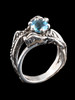 Double Dragon Eternity Wave Ring in Sterling Silver with Blue Topaz