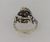 Double Dolphin Ring with Rhodolite Garnet - Silver