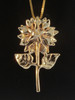 14k gold flower power peace pendant