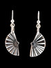 Okinawa - Japanese Fan Earrings - Silver