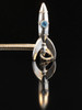RKT-2 Rocket Charm with blue topaz porthole gems - Silver