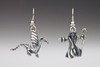 Baby Dragon and Wizard Earrings - Silver
