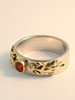 Eternity Lizard Ring with 4mm Mexican Fire Opal - 14K gold