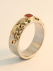 Eternity Lizard Ring with 4mm Mexican Fire Opal - 14K gold