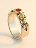 Eternity Lizard Ring with 4mm Mexican Fire Opal - 14K gold