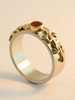 Eternity Lizard Ring with 4mm Mexican Fire Opal - 14K gold