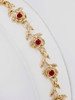 Rose Bracelet 14K 8 Links with Rubies
