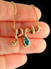 Gold Vine Snake With Blue Zircon in 14k Gold