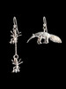 Anteater and Ant Earrings in Silver