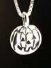 Flat Jack O'Lantern Pumpkin Charm - Silver