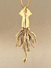 14K gold squid charm - three dimensional and solid