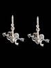 Victorian Heart, Rose and Arrow Earrings in Silver