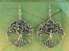 Circle of Life Tree Earrings - Silver