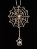 Bronze Orb Spider With Silver Spider Web With Silver Chained Spider