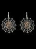 Silver Spider Web with Bronze Black Widow Charm (Matching Pair)