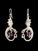 Oracle Dragon Earrings with Amethyst - Silver Oracle Dragon Earrings with Amethyst - Silver