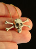 Gold Skull and Crossbone Pendant - 14k Gold