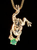 14k Gold Enchanted Frog Charm with Tsavorite