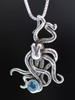 Sea Life - Octopus Charm with Gemstones - Silver