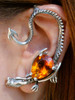 Throne Dragon Ear Wrap with Pear Shaped Citrine - Silver