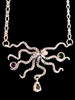 Octopus Neckpiece with Jeweled Treasures - Silver