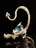 Throne Dragon Ear Wrap with Pear Shaped Blue Topaz - Silver