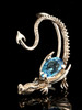 Throne Dragon Ear Wrap with Pear Shaped Blue Topaz - Silver