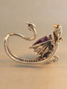 Throne Dragon Ear Wrap with Pear Shaped Amethyst - Silver