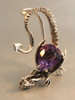 Throne Dragon Ear Wrap with Pear Shaped Amethyst - Silver