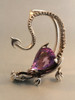 Throne Dragon Ear Wrap with Pear Shaped Amethyst - Silver