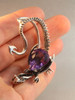 Throne Dragon Ear Wrap with Pear Shaped Amethyst