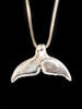 Whale Tail Charm Pendant - Silver