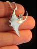 Manta Ray Charm Pendant with Gemstone in Silver