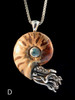 Fossilized Ammonite Nautilus Necklace - with Gemstone - Silver
