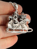 Santa Clause and Sleigh Pendant - Silver