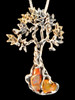 Primeval Forest Tree Pendant #3 - Mexican Opal - Silver and 14K Gold