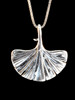 Large Ginkgo Leaf Charm - Silver