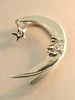 Crescent Moon Ear Wrap with 2 Cz's - Silver